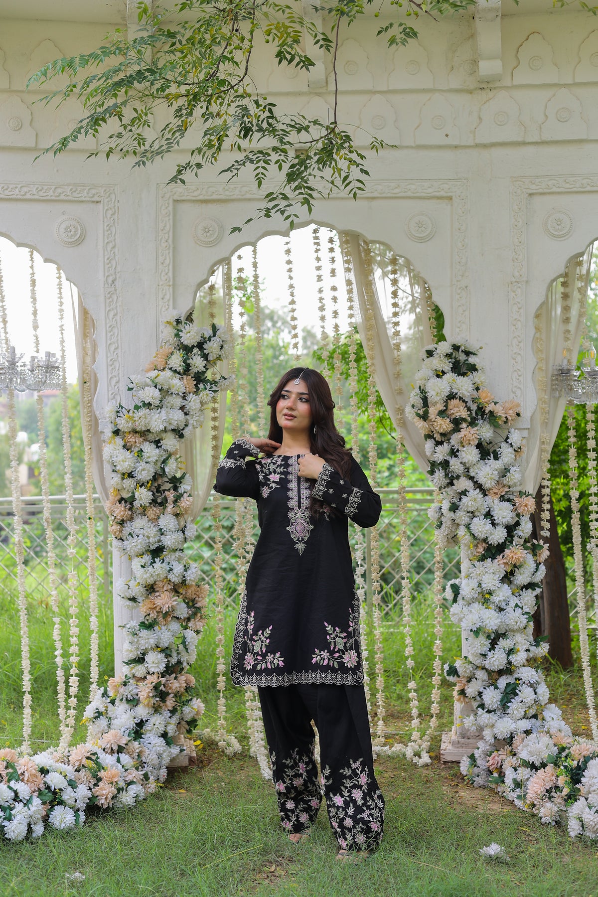 Sable - Deep Black Embroidered Lawn Cotton Two-Piece