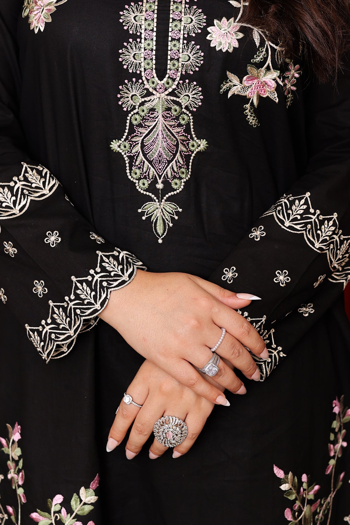 Sable - Deep Black Embroidered Lawn Cotton Two-Piece