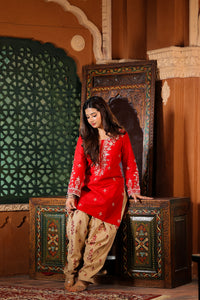Elara - Red Embroidered Premium LawnTwo-Piece
