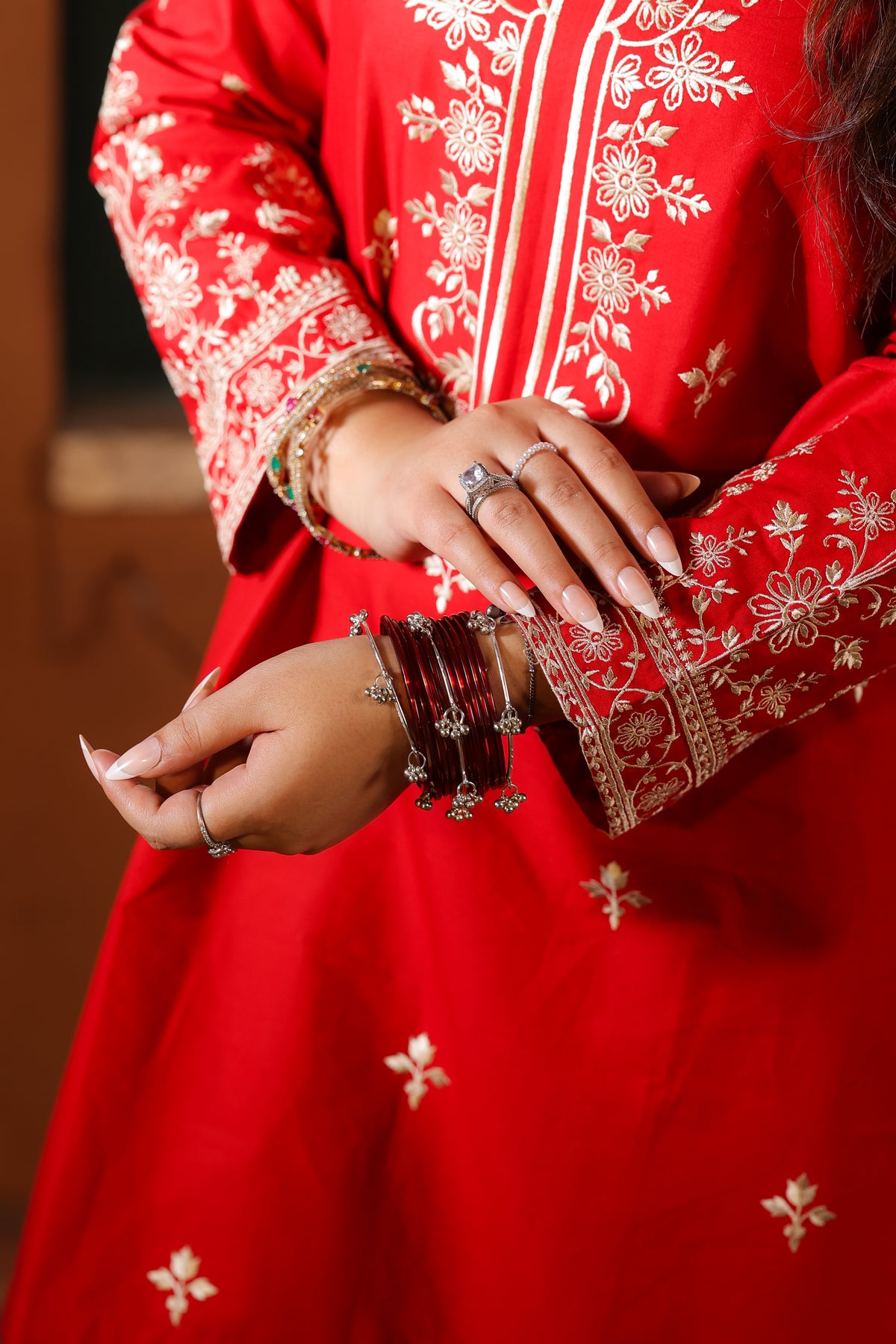 Elara - Red Embroidered Premium LawnTwo-Piece