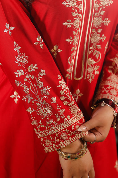 Elara - Red Embroidered Premium LawnTwo-Piece