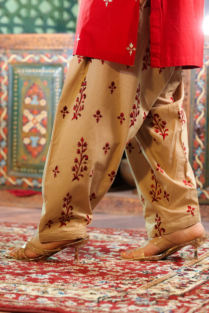 Elara - Red Embroidered Premium LawnTwo-Piece