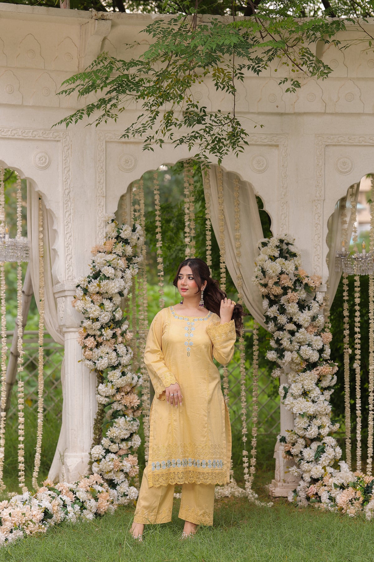 Yellow Embroidered Premium Lawn Two-Piece