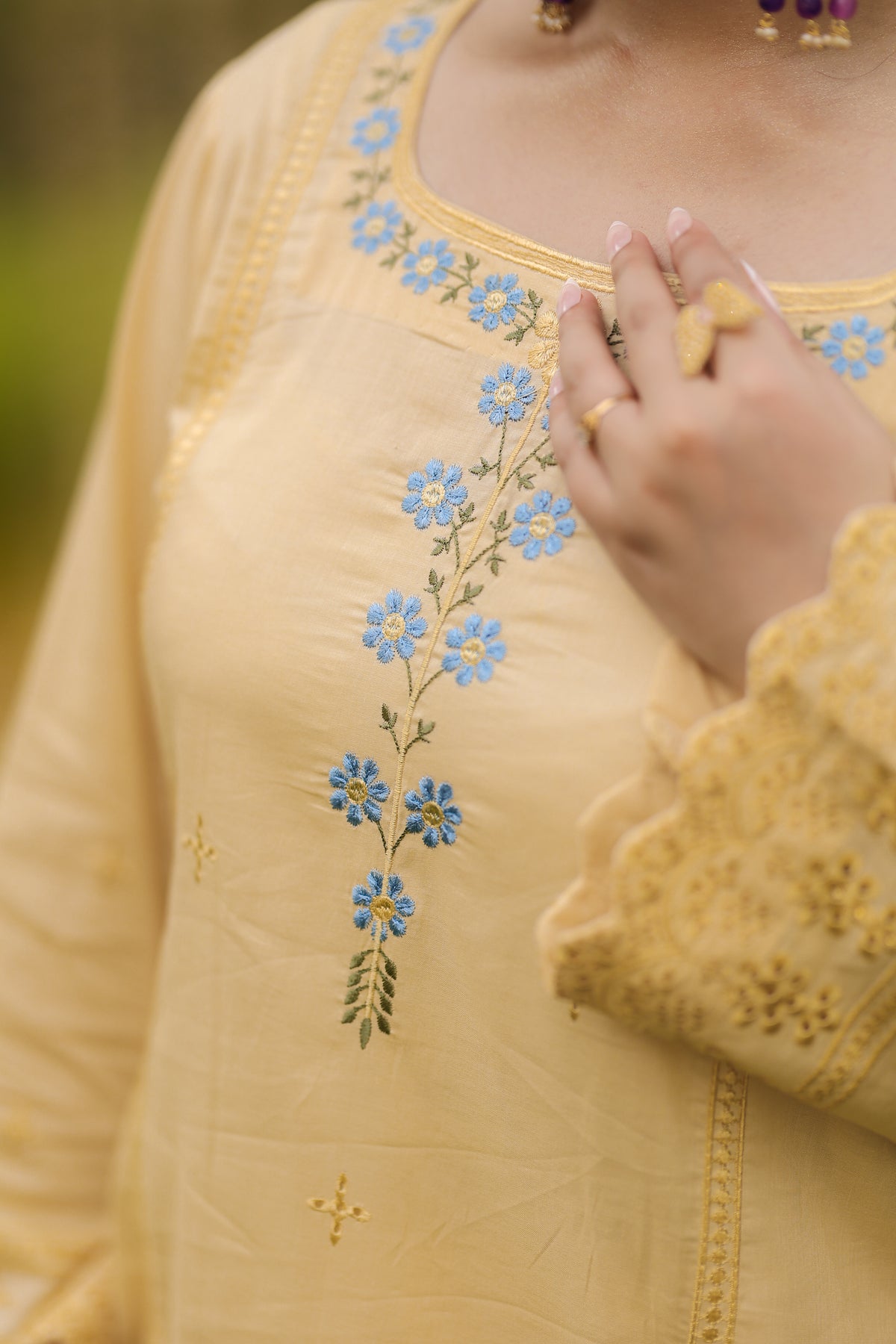 Yellow Embroidered Premium Lawn Two-Piece