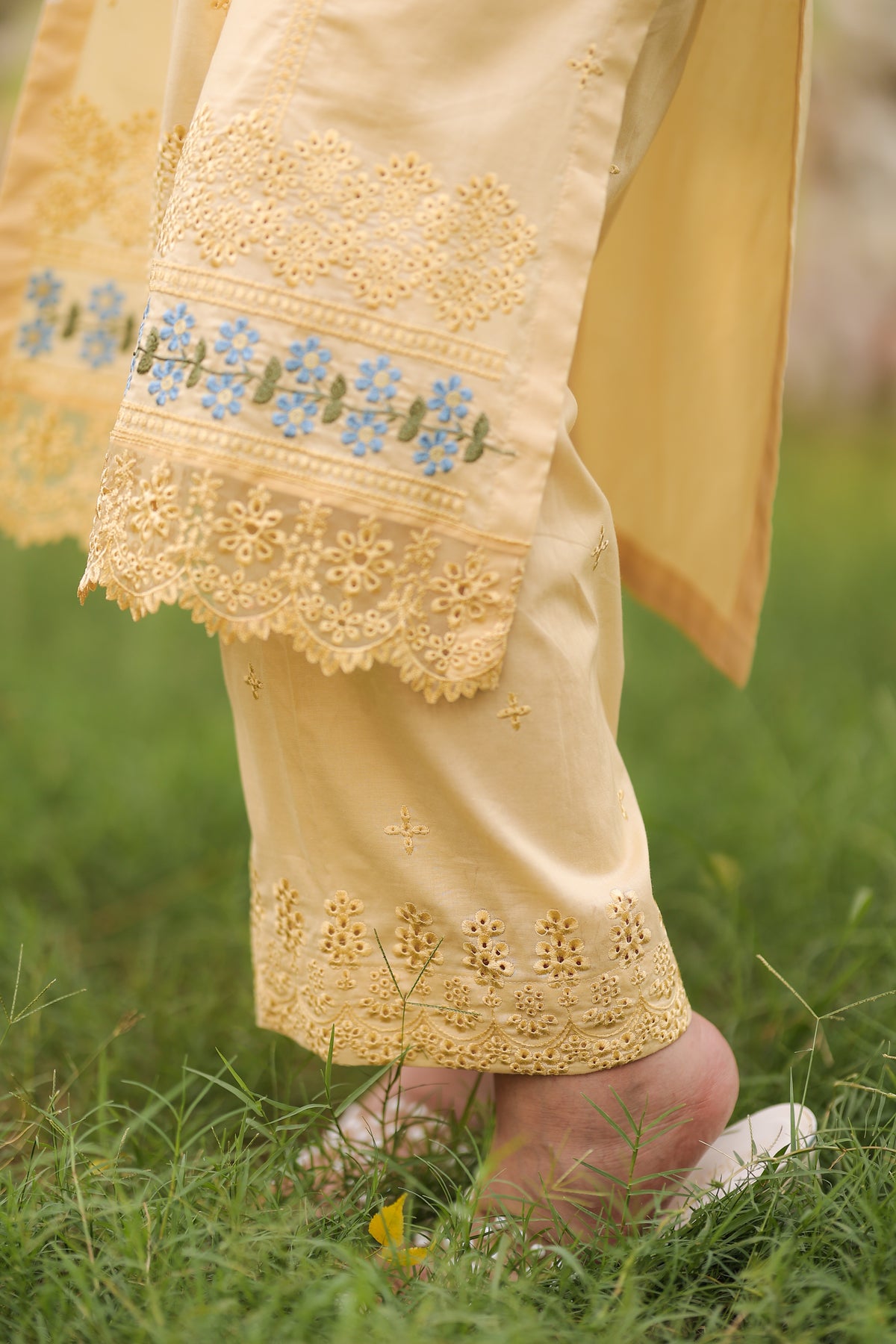 Yellow Embroidered Premium Lawn Two-Piece