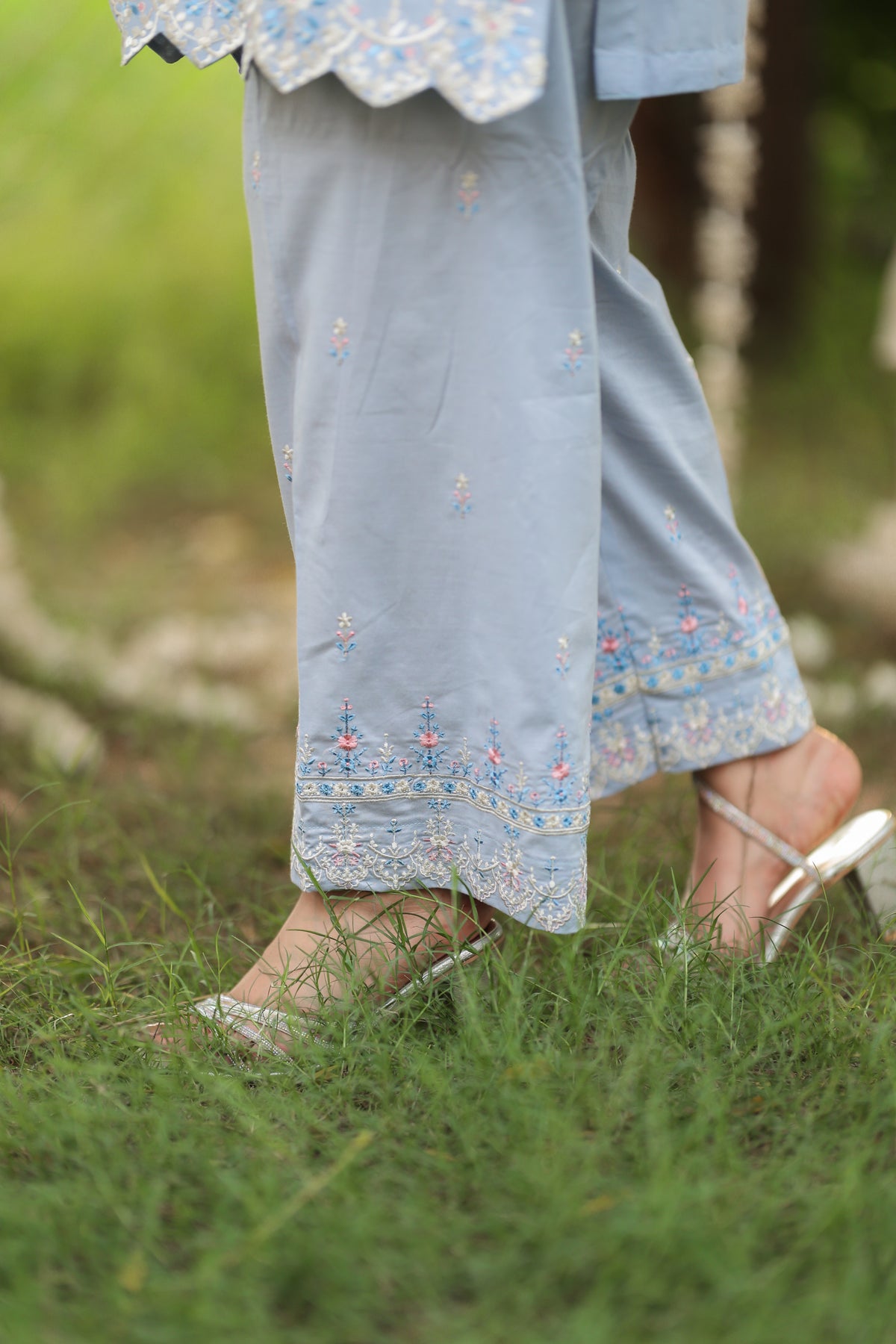 Serene - Light  Blue Embroidered Premium LawnTwo-Piece