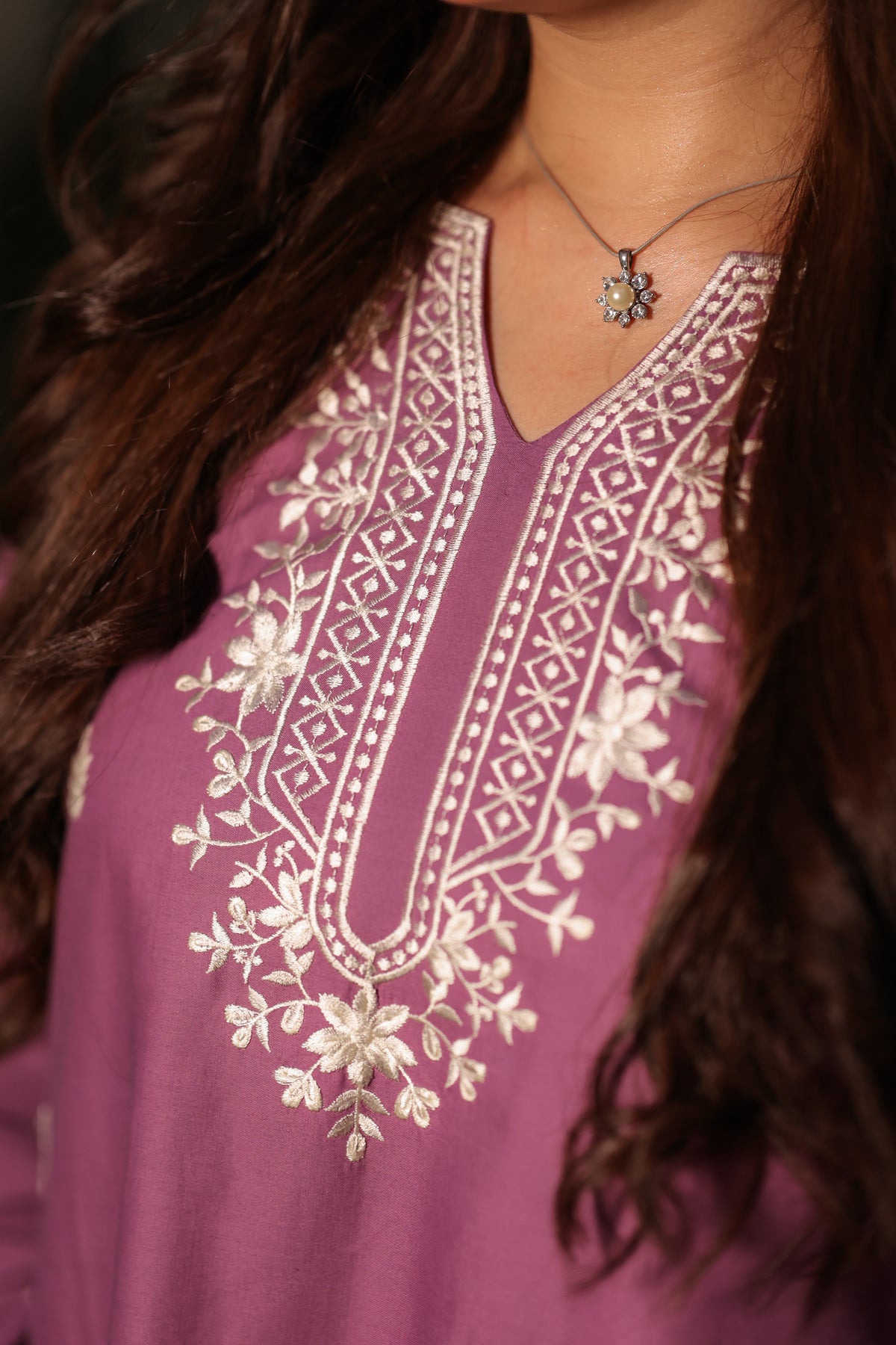 Reverie - Purple Embroidered Premium Lawn Two-Piece