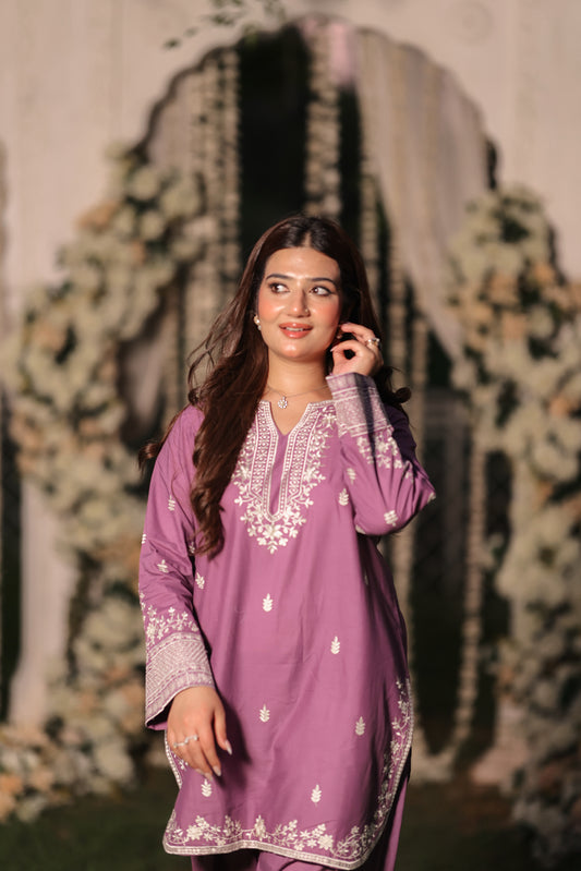 Reverie - Purple Embroidered Premium Lawn Two-Piece